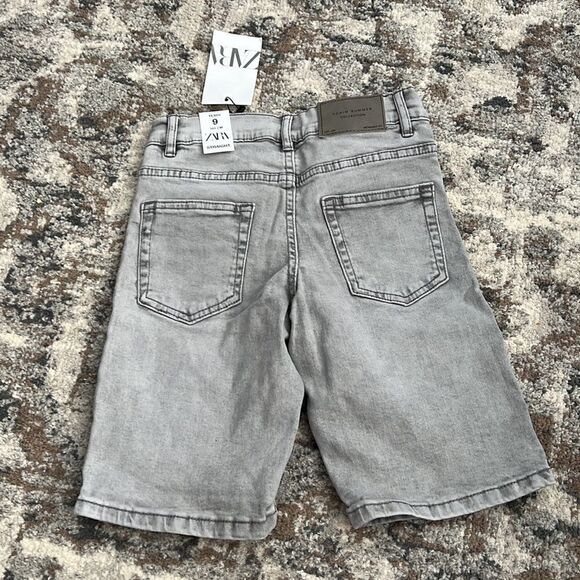 ZARA Kids | Gray | STRAIGHT FIT DENIM SHORTS - Picture 3 of 4